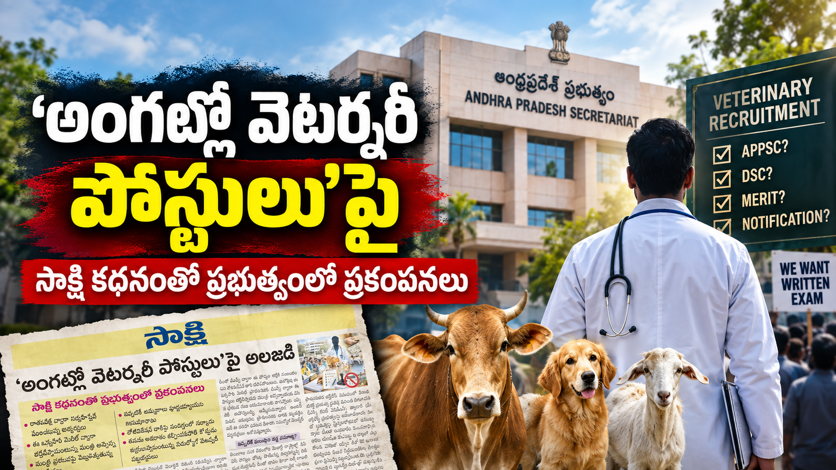 వెటర్నరీ పోస్టుల భర్తీపై ఏపీలో నెలకొన్న వివాదం