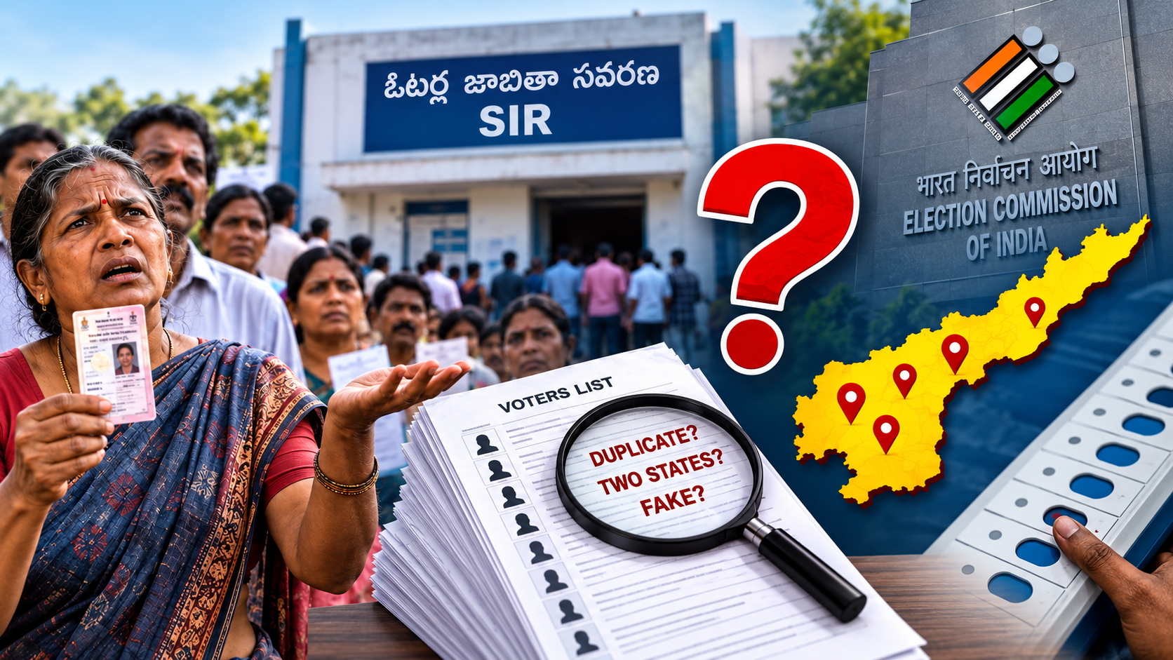 ఓటర్ల జాబితా సవరణపై ఆంధ్రప్రదేశ్‌లో ఓటర్ల ఆందోళన