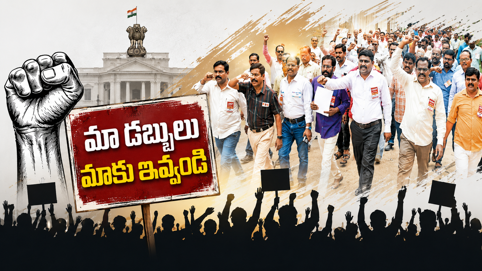 ఏపీ ఉద్యోగుల ఉద్యమం – పీఆర్‌సీ, పెండింగ్‌ డీఏలు, బకాయిల కోసం నిరసన