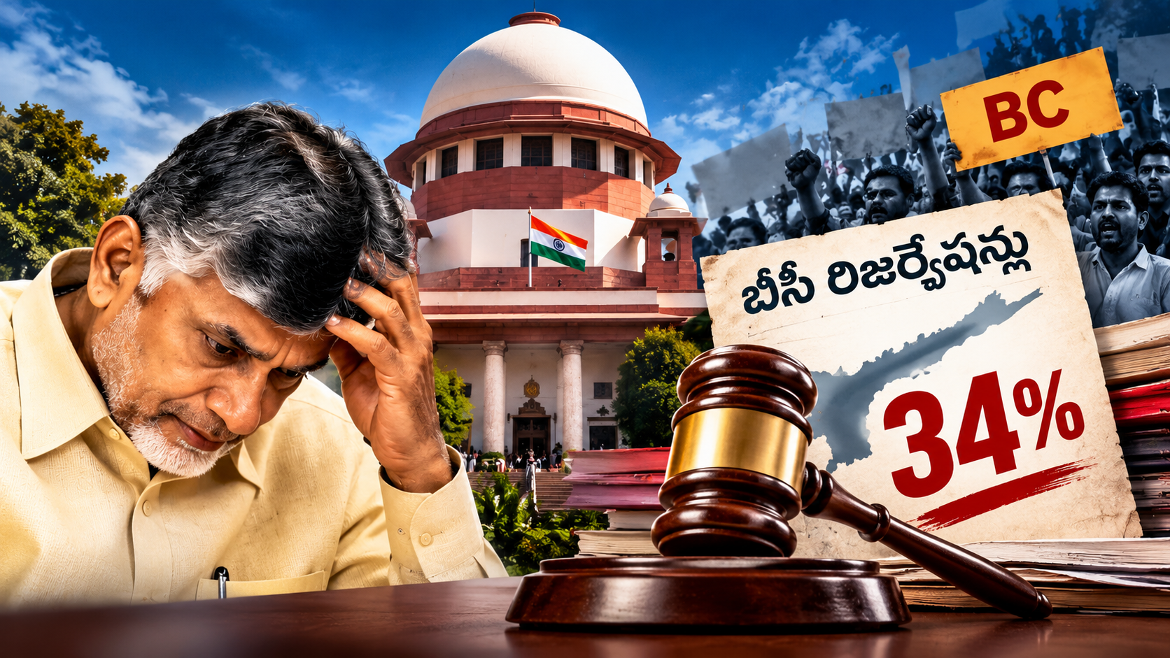ఏపీ బీసీ రిజర్వేషన్లు 34 శాతం కోటాపై సుప్రీంకోర్టు తీర్పు