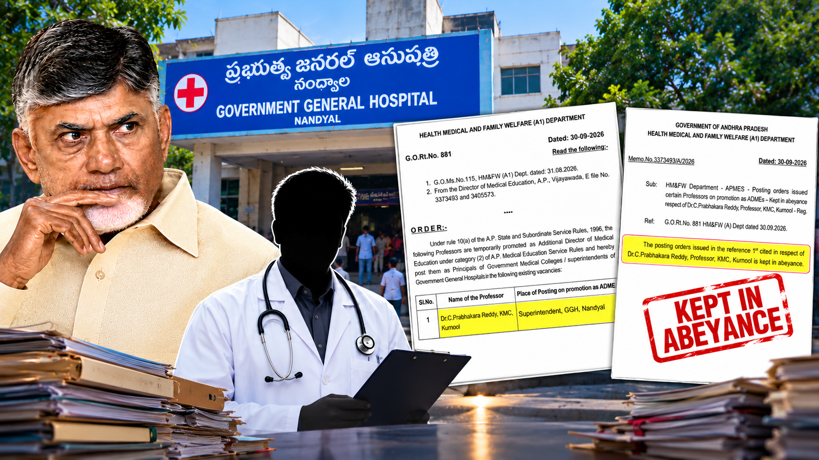 చంద్రబాబు కక్ష సాధింపు ఆరోపణల నేపథ్యంలో నంద్యాల ఆస్పత్రి నియామక ఉత్తర్వులు