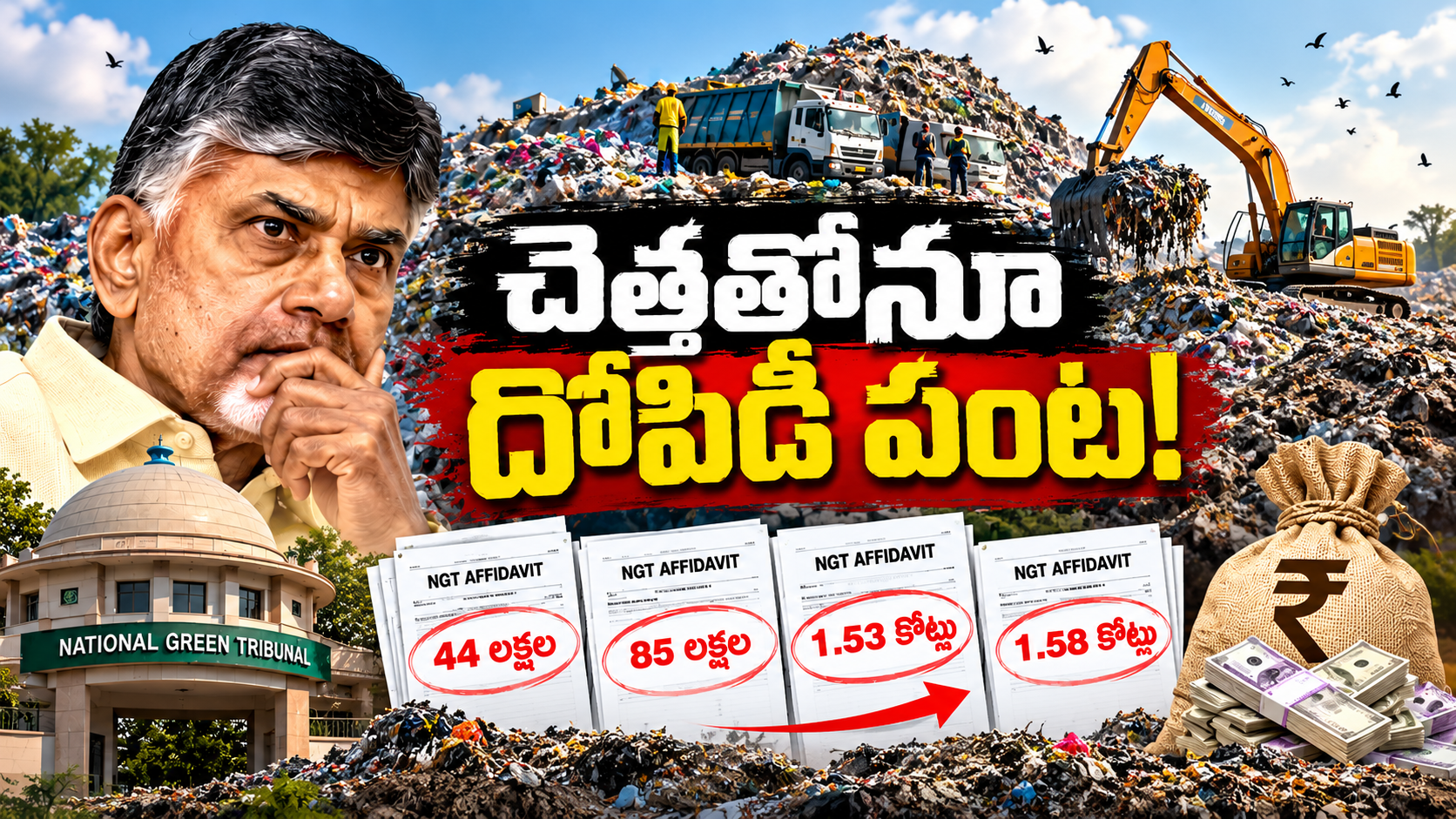 చంద్రబాబు ప్రభుత్వం లెగసీ చెత్త నిర్వహణ ఆరోపణలు, ఎన్జీటీ అఫిడవిట్లు, చెత్త లెక్కల వివాదం