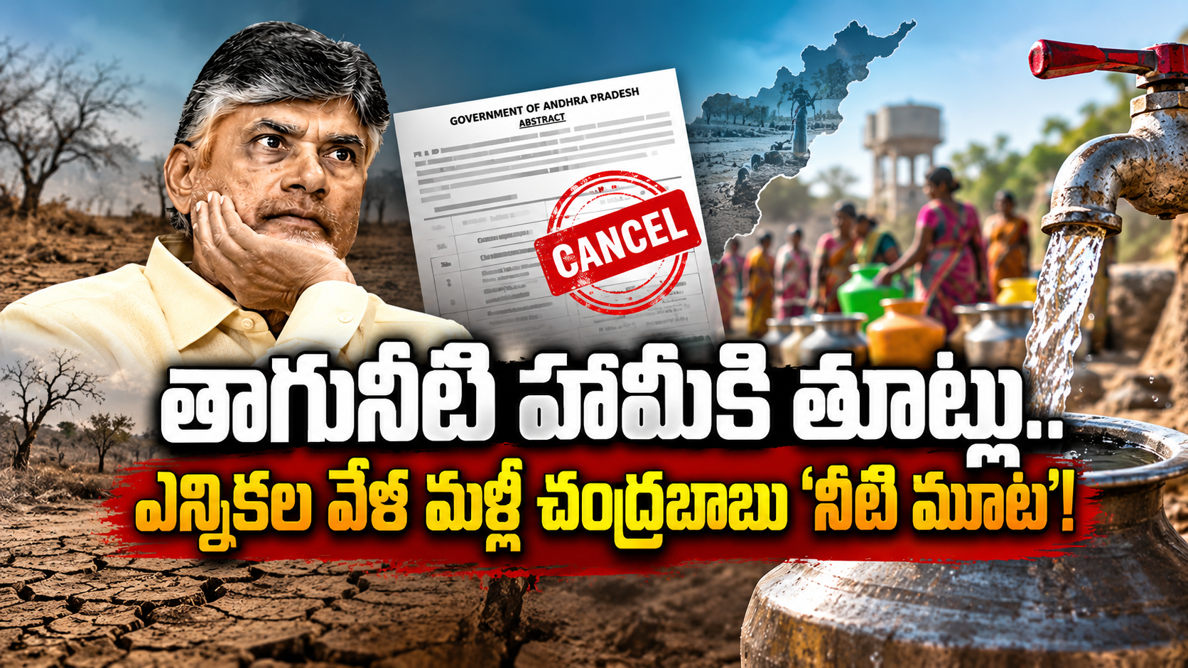 చంద్రబాబు తాగునీటి హామీపై రాజకీయ విమర్శలు