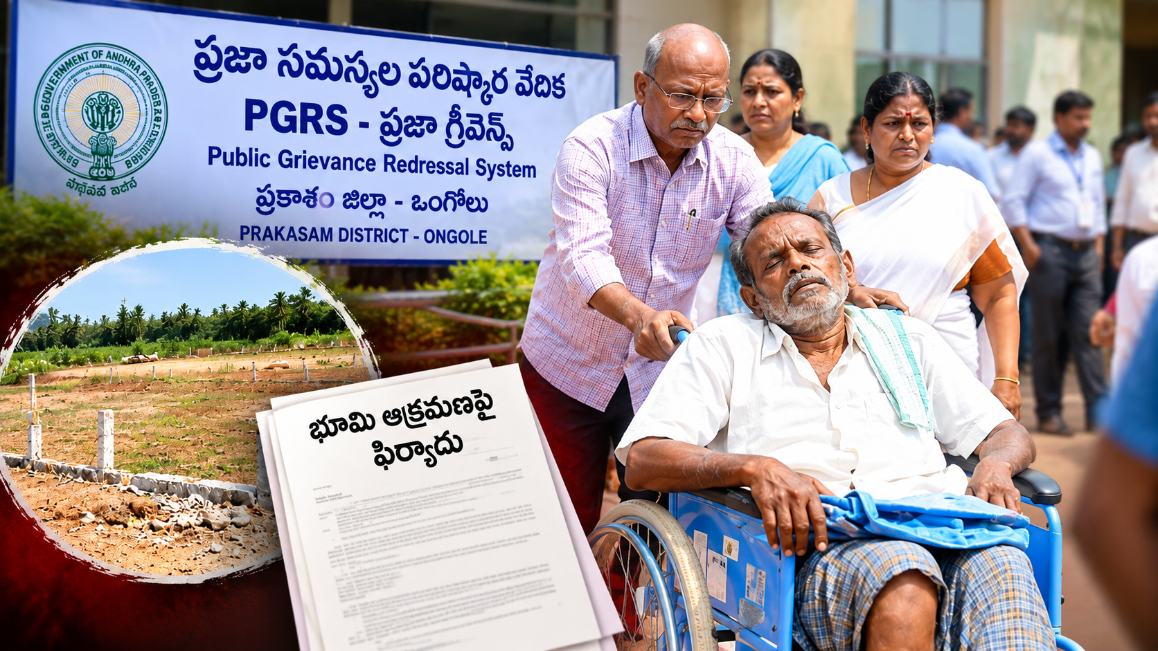 గ్రీవెన్స్‌లో రైతు స్పృహతప్పి పడిపోయాడు