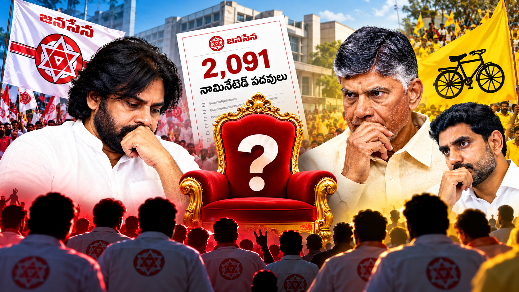జనసేన టీడీపీ సీట్ల సర్దుబాటుపై ఉత్కంఠ, 40 శాతం సీట్ల డిమాండ్‌, నామినేటెడ్ పదవుల అంశాన్ని చూపించే రాజకీయ చిత్రం
