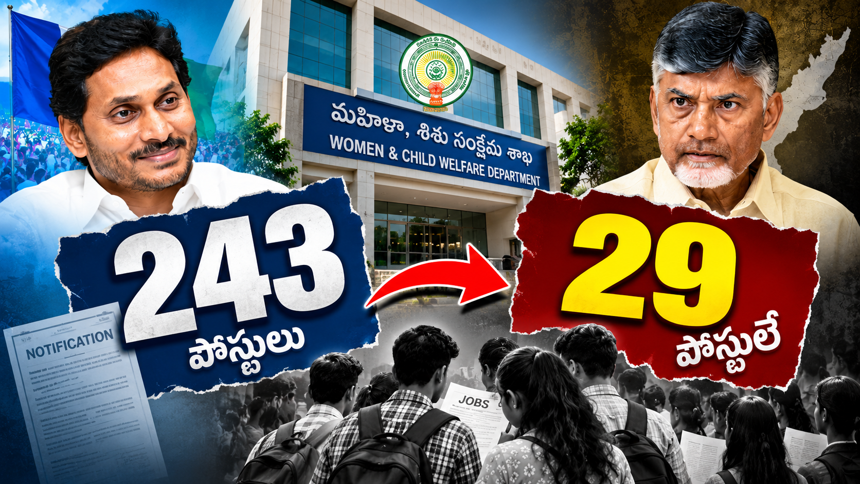 మహిళా శిశు సంక్షేమ శాఖ ఉద్యోగాలు – 243 పోస్టుల నుంచి 29 పోస్టులకే పరిమితి