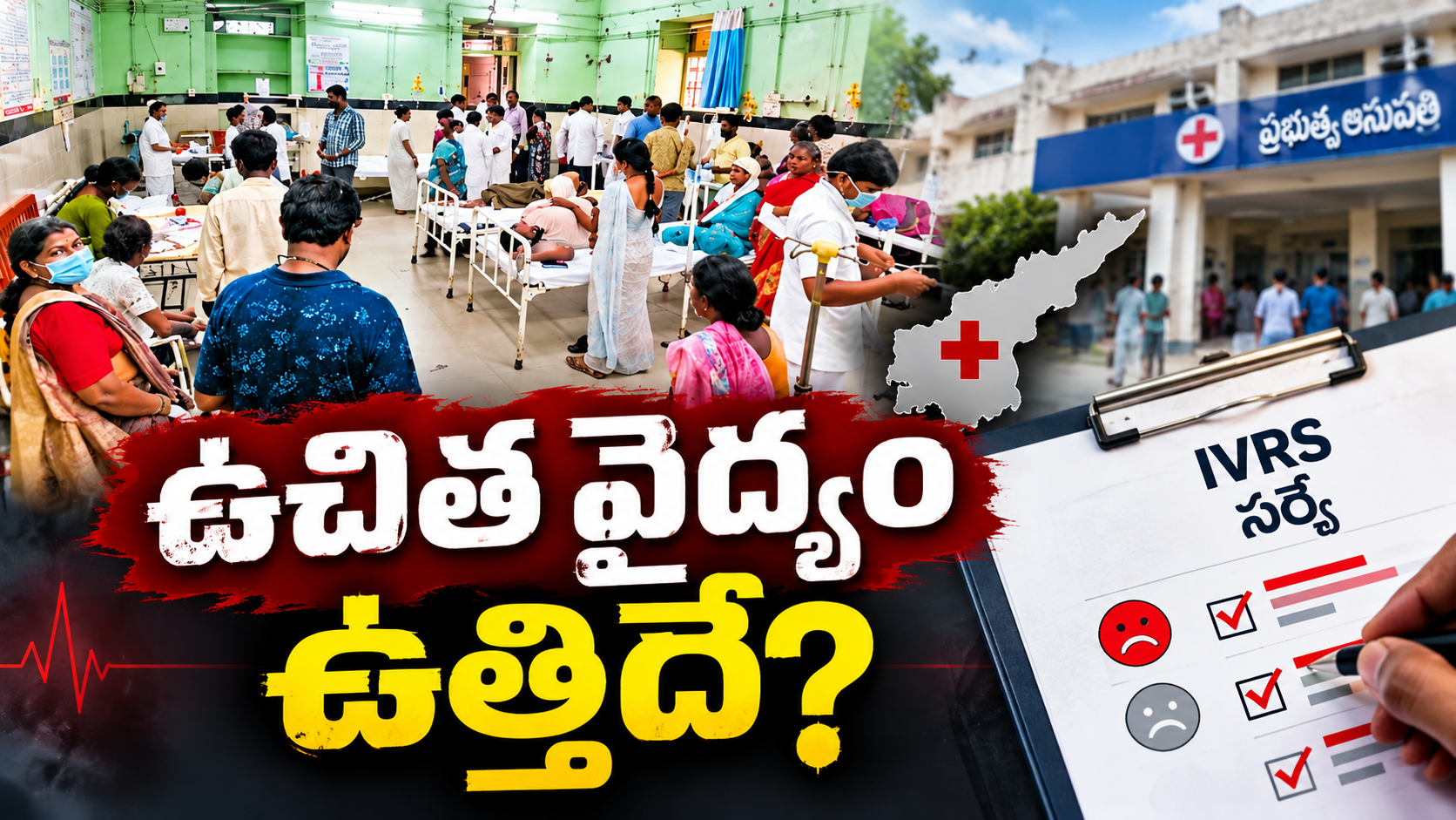 ప్రభుత్వాస్పత్రుల్లో ఉచిత వైద్యం సేవలు, ఐవీఆర్ఎస్ సర్వేలో రోగుల అసంతృప్తి