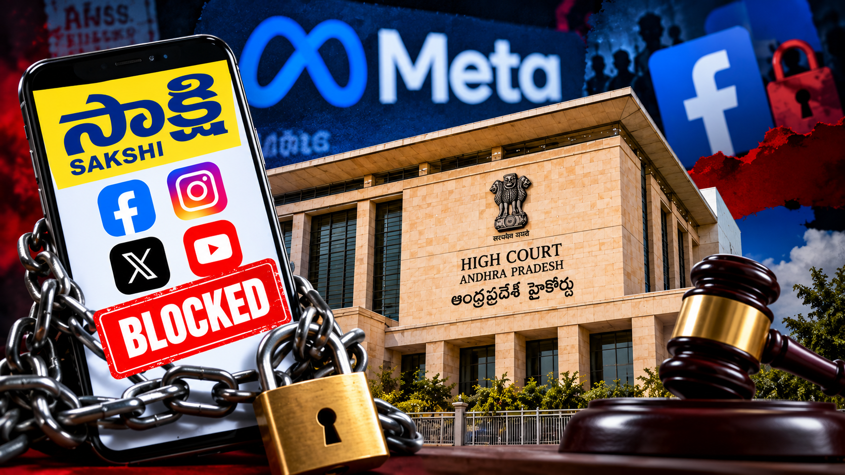 సాక్షి సోషల్ మీడియా ఖాతాల నిలిపివేతపై ఆంధ్రప్రదేశ్ హైకోర్టు