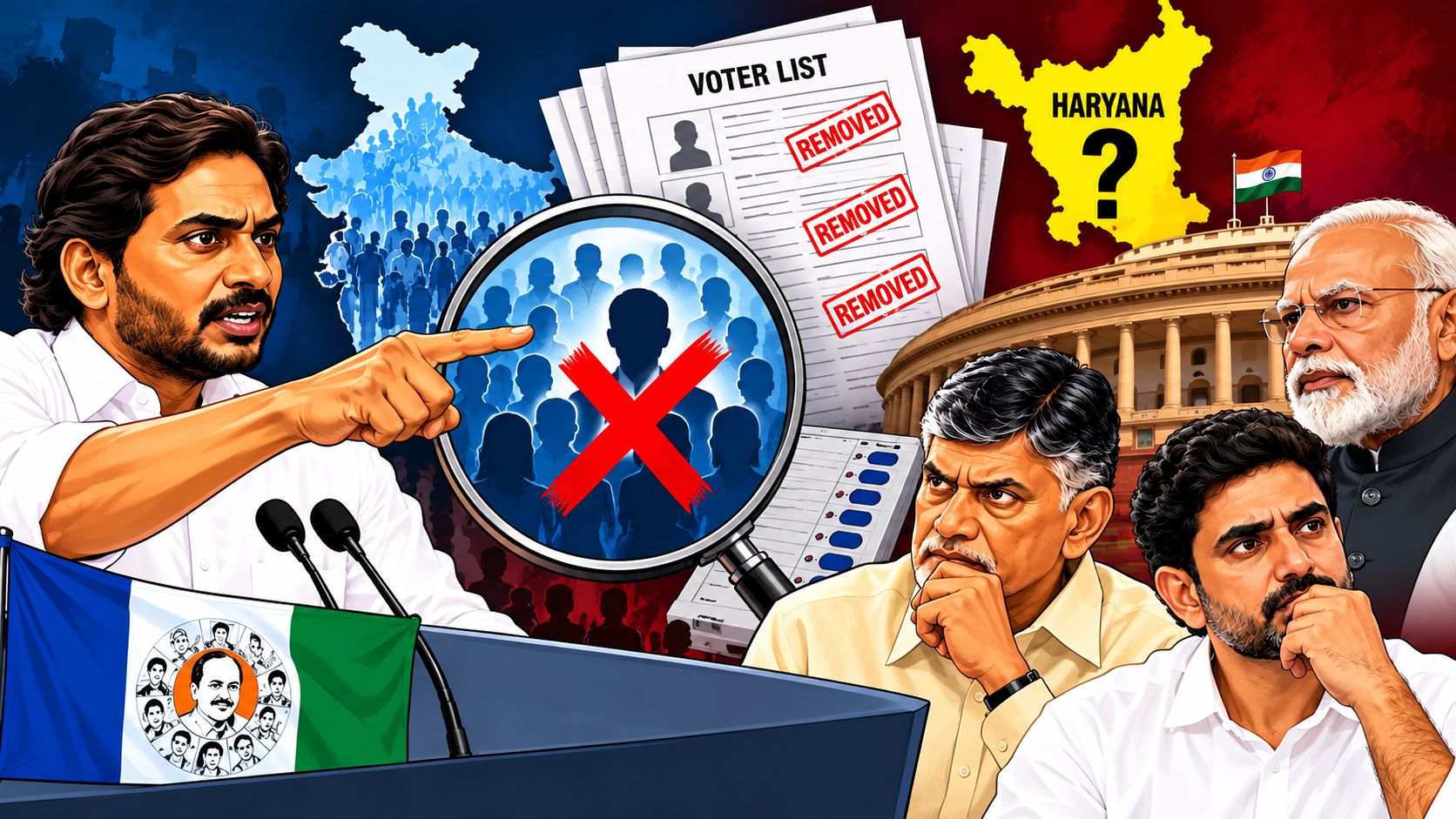 SIR ఓటర్ల జాబితా వివాదం నేపథ్యంలో ఓట్ల తొలగింపు, ఎన్నికల పారదర్శకతపై రాజకీయ చర్చను ప్రతిబింబించే చిత్రం