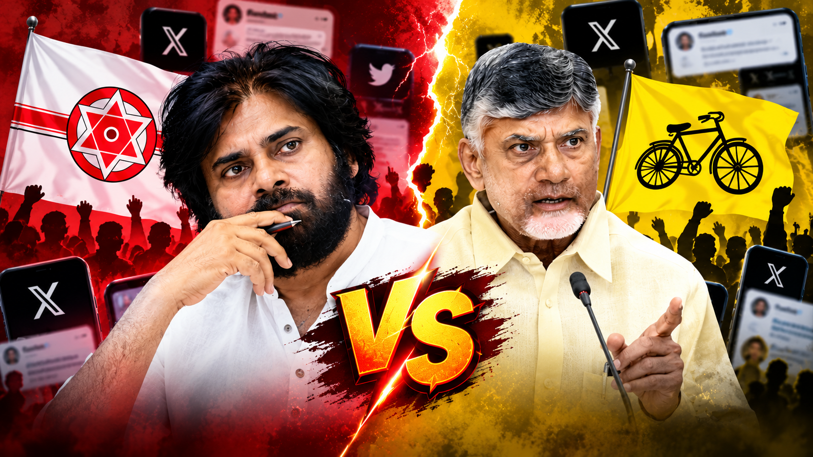 టీడీపీ జనసేన వివాదం నేపథ్యంలో పవన్ కళ్యాణ్, చంద్రబాబు నాయుడు మధ్య రాజకీయ విభేదాలపై సోషల్ మీడియా చర్చ
