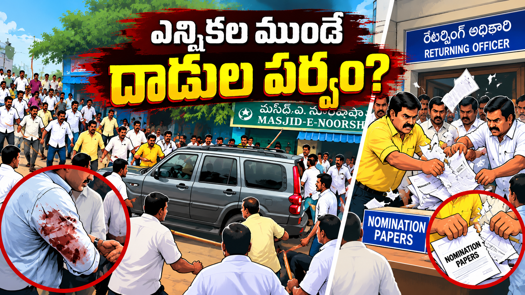 ఎన్నికలకు ముందు టీడీపీ దాడుల ఆరోపణలు, పుంగనూరు ఘటన, తిరుపతిలో నామినేషన్ పత్రాల వివాదం