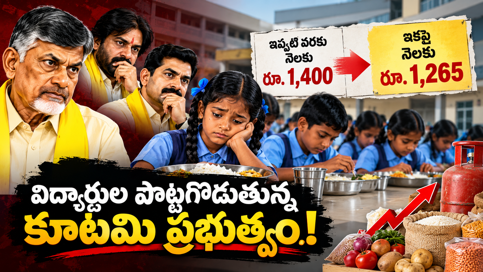 విద్యార్థుల డైట్ చార్జీల తగ్గింపు – హాస్టల్ విద్యార్థుల ఆహార ఖర్చులు రూ.1400 నుంచి రూ.1265కు తగ్గింపు